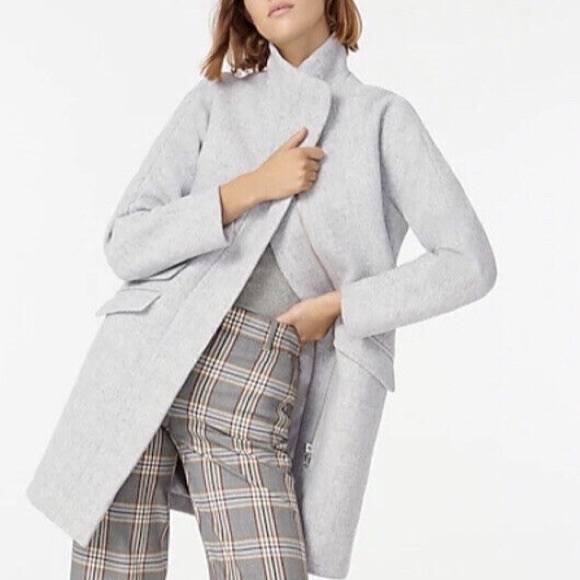 J. Crew Jackets & Blazers - J.Crew Stadium Cloth Gray Cocoon Wool Coat Size 6P